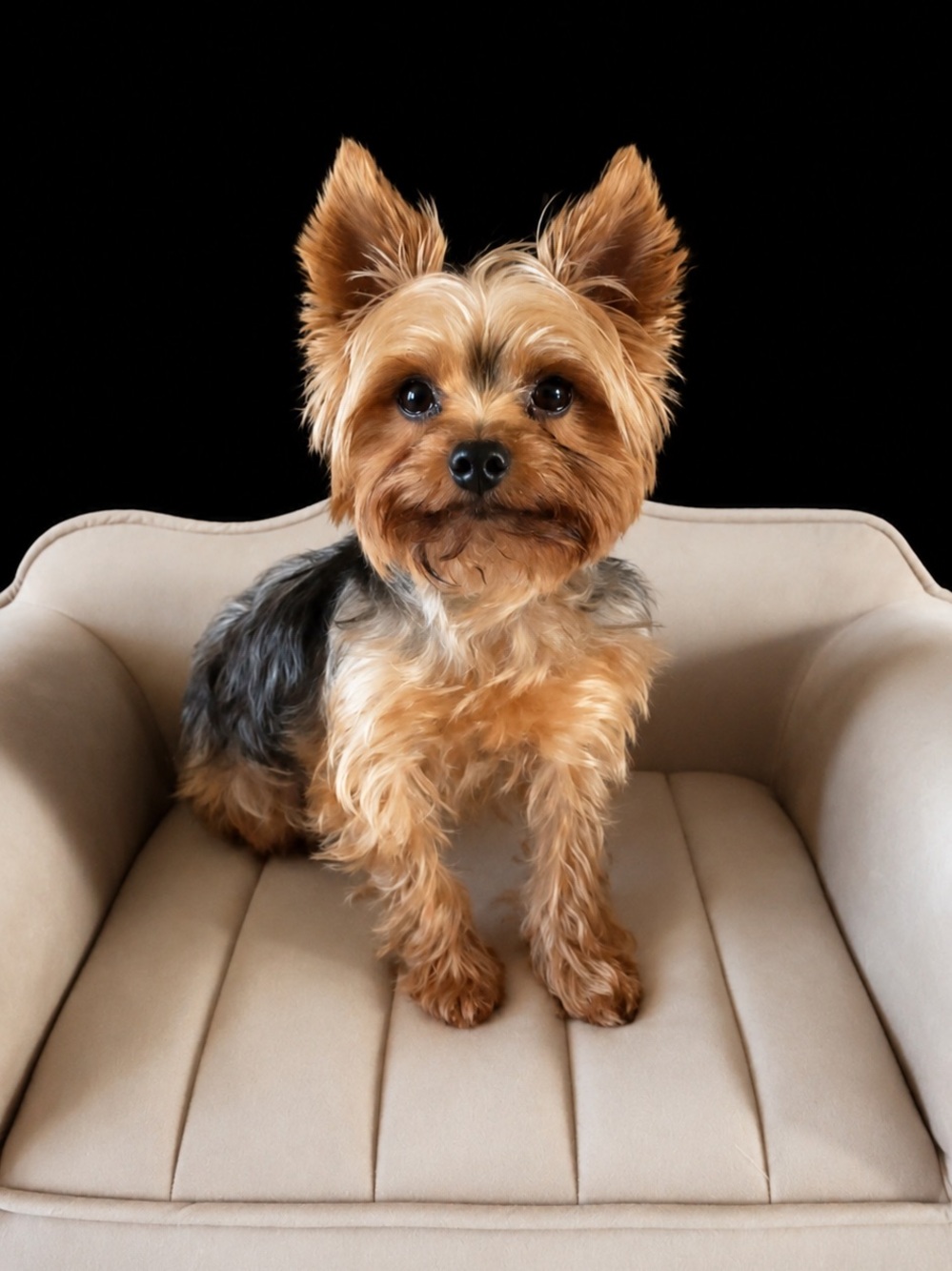 Stunning velvet cream pet sofa armchair bed Yorkie Pom /custom